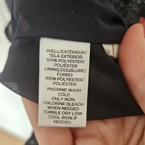 Loft Navy and White Speckled Cinch Waist Dress - Picture 11 of 12